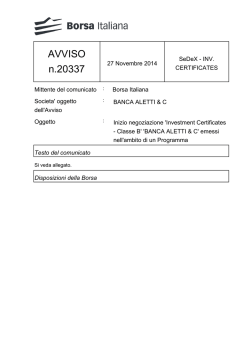 AVVISO n.20337 - Borsa Italiana