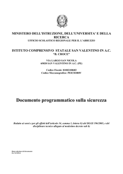Documento programmatico sulla sicurezza 2014 IC San Valentino