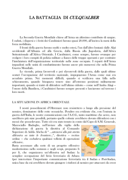 LA BATTAGLIA DI CULQUALBER