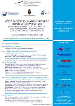 Il programma del seminario - Cooperazione Italiana allo Sviluppo