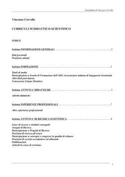 Curriculum - Universit&agrave; della Calabria