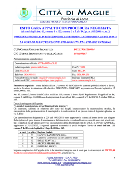 esito gara appalto con procedura negoziata