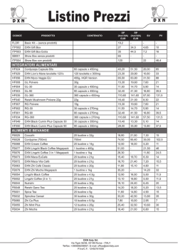 Listino prezzi DXN con PV SV