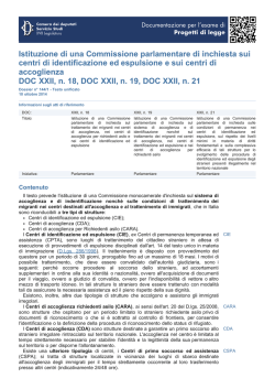 Istituzione di una Commissione parlamentare di inchiesta sui centri