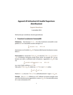 Appunti di Istituzioni di Analisi Superiore: distribuzioni