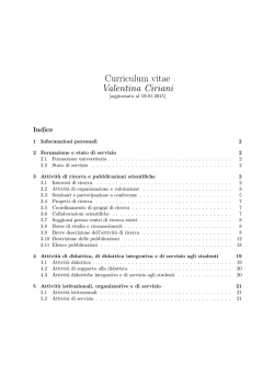 Curriculum vitae Valentina Ciriani