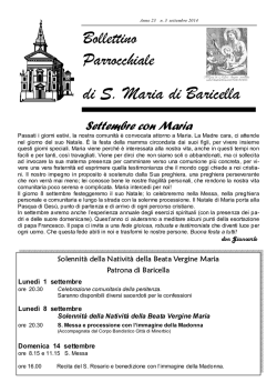 Bollettino di Settembre 2014