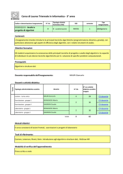 Analisi e progetto di algoritmi (ITA)