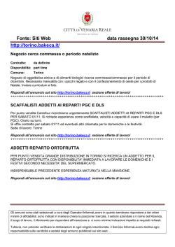 Fonte: Siti Web data rassegna 30/10/14 http://torino.bakeca.it/