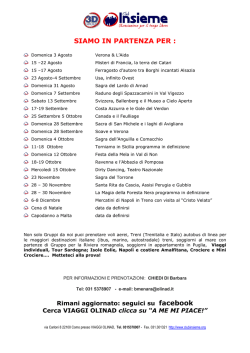 Programma 2014 Aggiornamento Luglio - Olinad Viaggi
