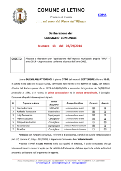 delibera aliquote imu - Amministrazioni Comunali