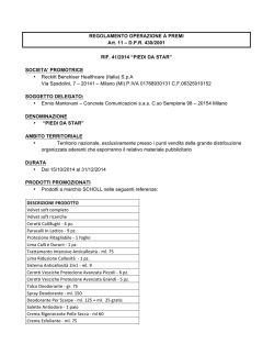 REGOLAMENTO OPERAZIONE A PREMI Art. 11 – D.P.R. 430/2001