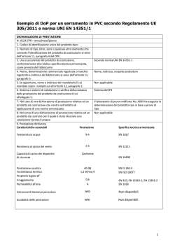 Esempio di DoP per un serramento in PVC