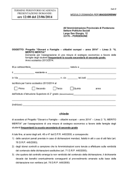 MODULO DOMANDA "IL MERITO MERITA!"