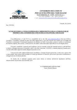 Avviso vendita arredo e attrezzature Consorzio