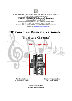 8&deg; Concorso Musicale Nazionale &ldquo;Musica e Cinema&rdquo;