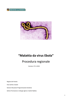 Malattia da virus Ebola - Dipartimento di Prevenzione ULSS20