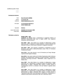 C.V. Gian Giuseppe Soma - Universit&agrave; degli studi di Cagliari.