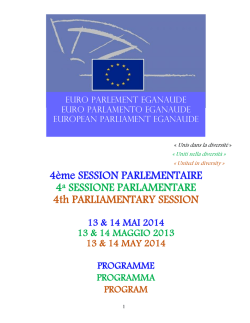 Programme de la session des 13 et 14 mai 2014 et liste des