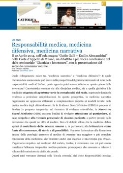 Articolo Cattolica News del 2 aprile 2014