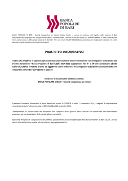 PROSPETTO INFORMATIVO - Banca Popolare di Bari