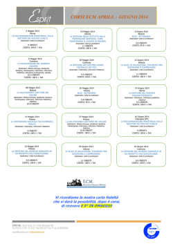 Scarica il calendario dei corsi ECM e la scheda di iscrizione