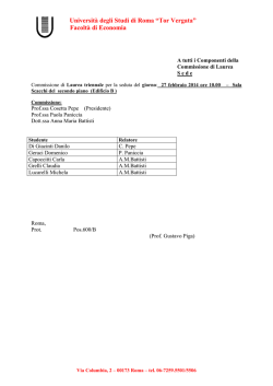 Universit&agrave; degli Studi di Roma &ldquo;Tor Vergata&rdquo; Facolt&agrave; di Economia