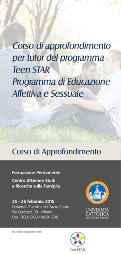 programma 2015 - Centri di Ateneo - Università Cattolica del Sacro