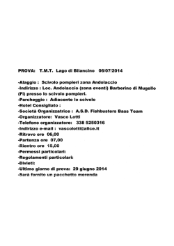 PROVA: T.M.T. Lago di Bilancino 06/07/2014