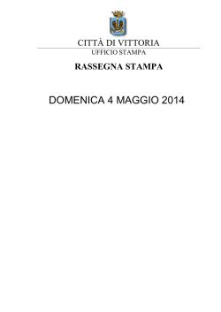 DOMENICA 4 MAGGIO 2014