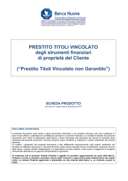 Prestito Titoli Vincolato non Garantito
