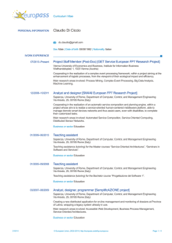 Claudio Di Ciccio - Dipartimento di Informatica e Sistemistica