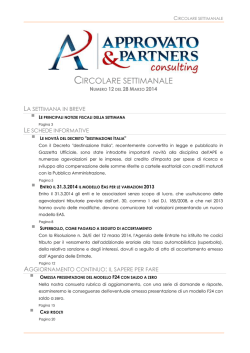 Circolare settimanale n. 12 del 2014