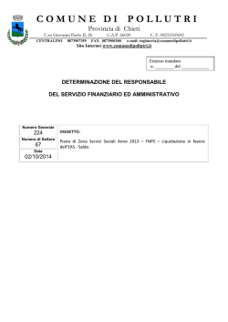 67-2014 Piano di Zona 2013- Liquidazione EAS- Saldo