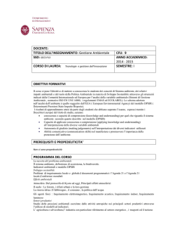 Gestione ambientale 9 cfu a.a. 2014/2015