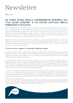 “tax lease scheme” e lo stato attuale della normativa italiana