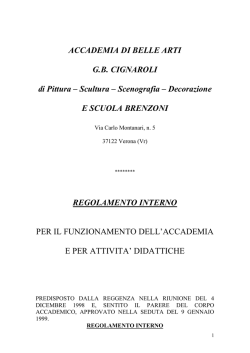 ACCADEMIA DI BELLE ARTI G.B. CIGNAROLI di Pittura &ndash; Scultura