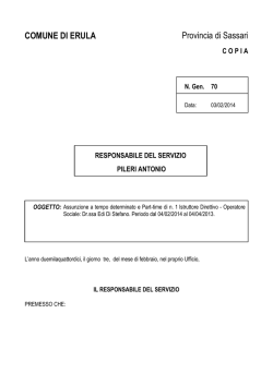 COMUNE DI ERULA Provincia di Sassari