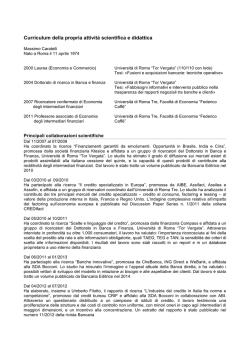 Caratelli curriculum breve_dott - Facolt&agrave; di Economia