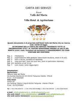 carta dei servizi 2014 - Agriturismo Valle del Marta