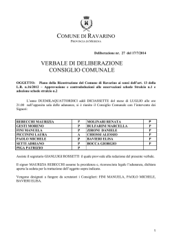 Delibera di Consiglio Comunale n. 27 del 17/07/2014