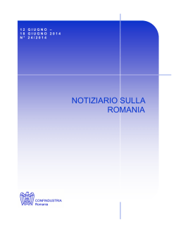 Notiziario 12 - 18 Giugno 2014
