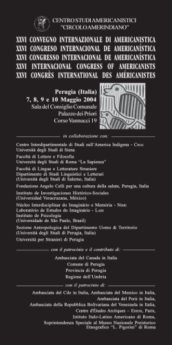 xxvi convegno internazionale di americanistica xxvi congreso