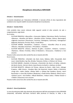 Disciplinare olivicoltura SERVAGRI