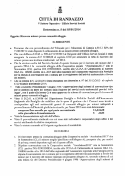 Ricovero minore presso comunit&agrave; alloggio.