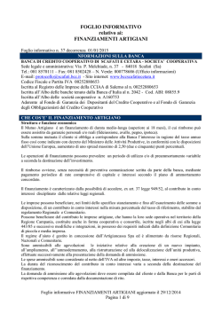 Foglio informativo relativo al mutuo fondiario