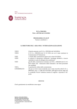 D.D. n&deg;4926/2014 Prot. n. 0071965 del 11/12/2014