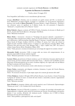 Presentazione dei relatori