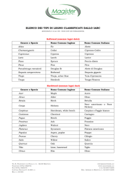 Classificazione tipologie di legni (IARC)