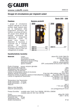 Gruppi di circolazione per impianti solari. Serie 255-256